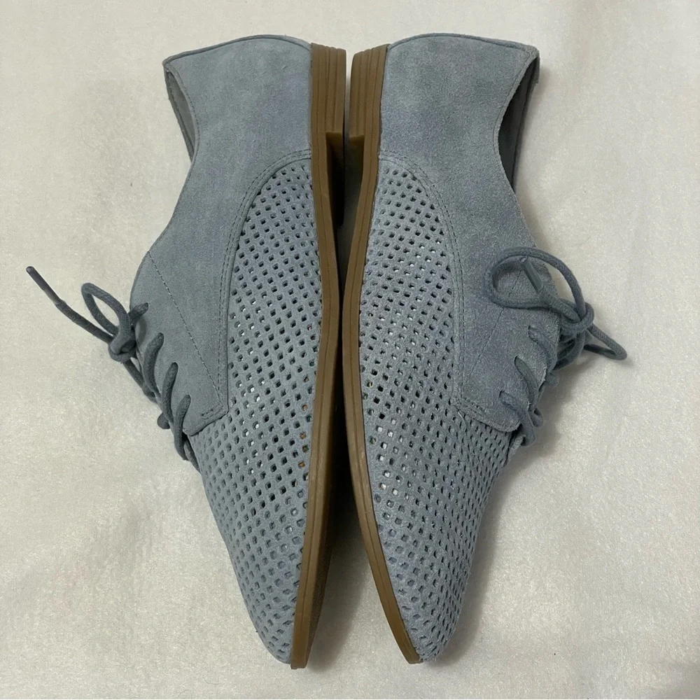 Isaac Mizrahi Live Suede Oxford Light Blue sz 6.5 Blokecore Office‎ Casual